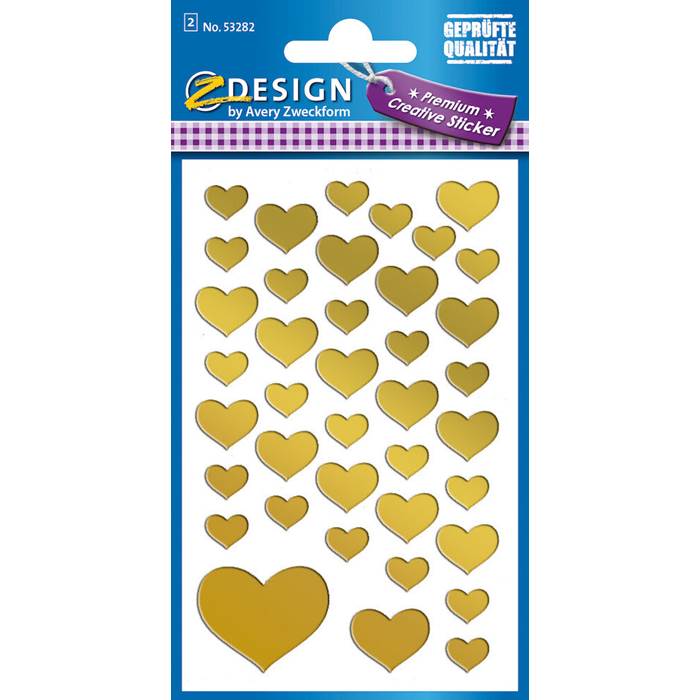 Stickers hjärtan guld 76/fp - 2