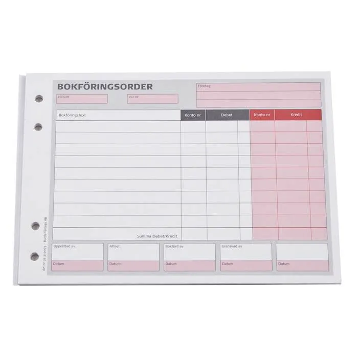 Bokföringsorder A5L 50 blad - 2