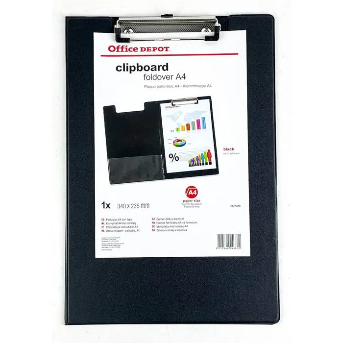 Skrivplatta Office Depot A4 med omslag svart - 3