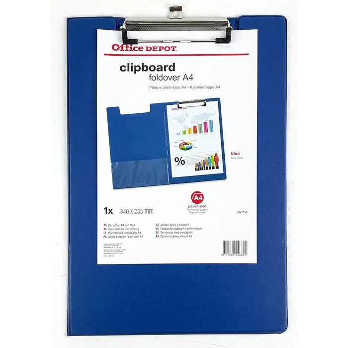 Skrivplatta Office Depot A4 med omslag blå - 5