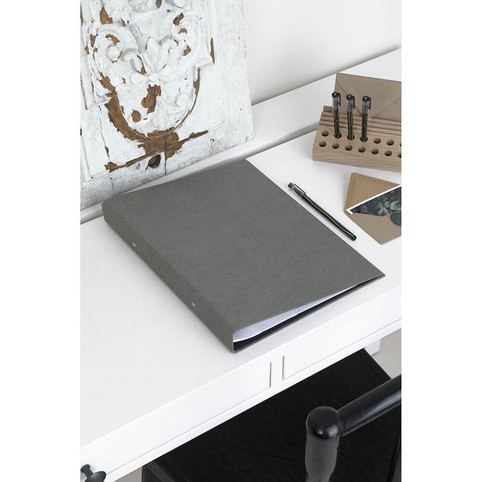 Ringpärm Bigso canvas grå - 5