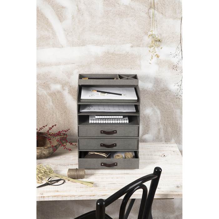 Förvaringsbox Birger 2 lådor canvas Grå - 4