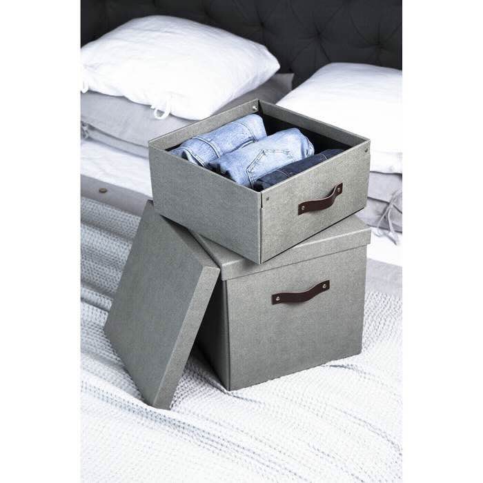 Förvaringsbox Bigso Logan canvas grå - 7