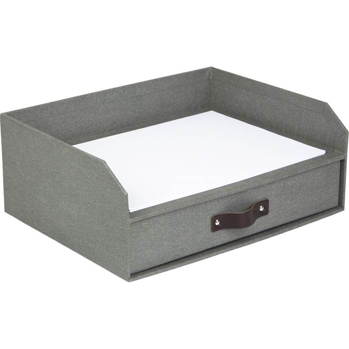 Brevkorg Bigso Walter med låda canvas grå - 3
