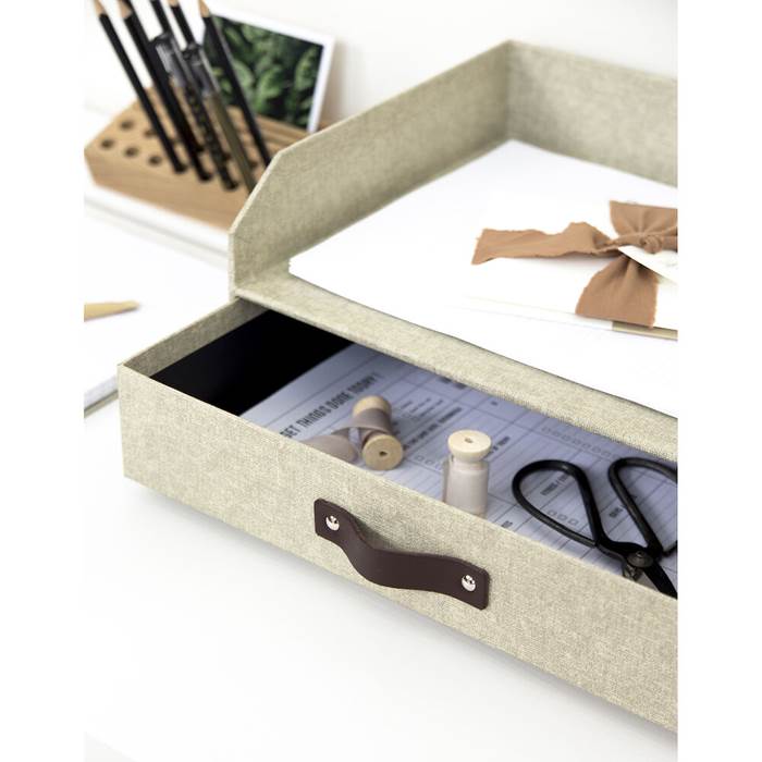 Brevkorg Bigso Walter med låda canvas linen - 5