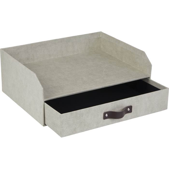 Brevkorg Bigso Walter med låda canvas linen - 2