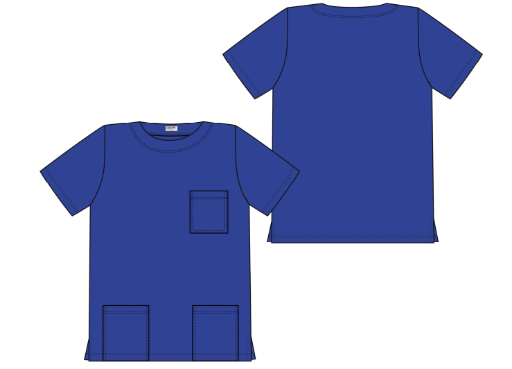 Bussarong Single Jersey, Unisex - Blå