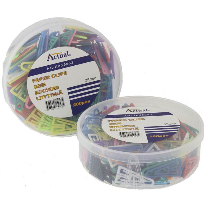 Gem plast 35mm sorterade färger 200/fp