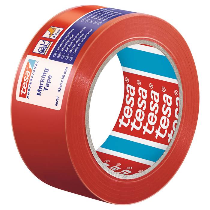 Markeringstejp golv 50mmx33m röd Tesa - 4