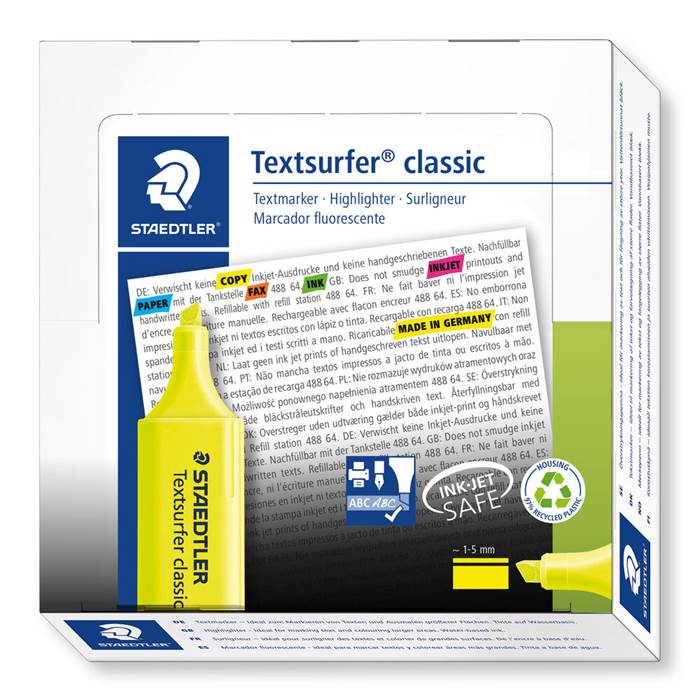 Överstrykningspenna Stadtler 364 - Textsurfer Classic gul - 8