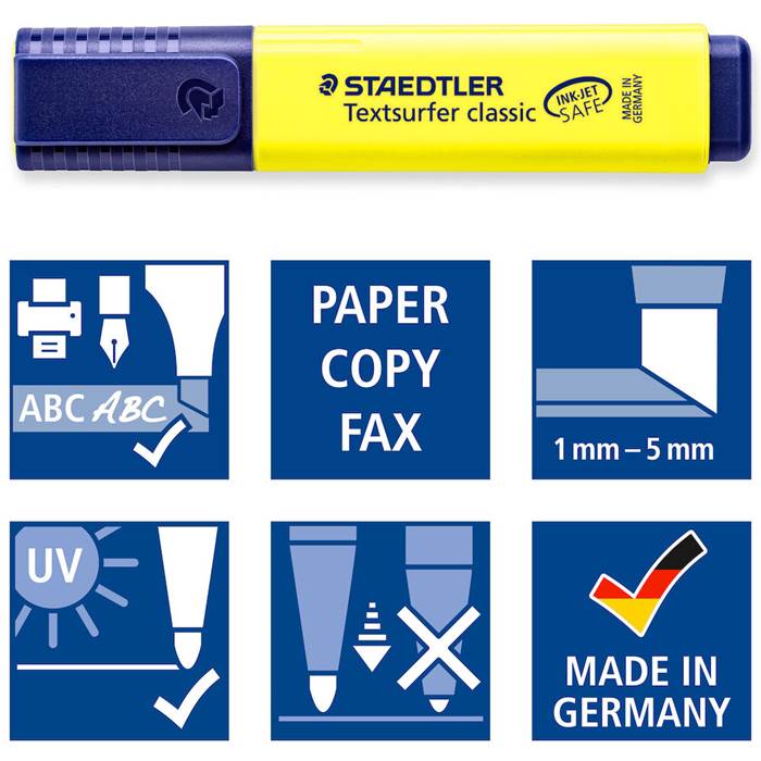 Överstrykningspenna Stadtler 364 - Textsurfer Classic gul - 3