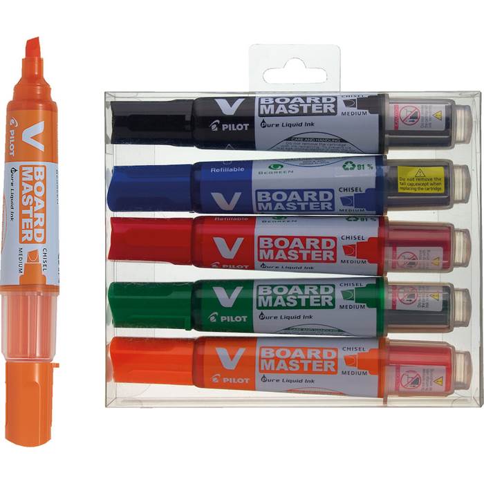 Whiteboard-penna Pilot V sned 5-set - 2