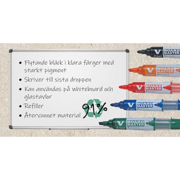 Whiteboard-penna Pilot V sned 5-set - 3