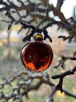 Glaskula bärnsten 40 mm