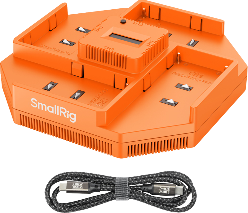 Smallrig 4837 NP-F 4-kanals batterilader - 4