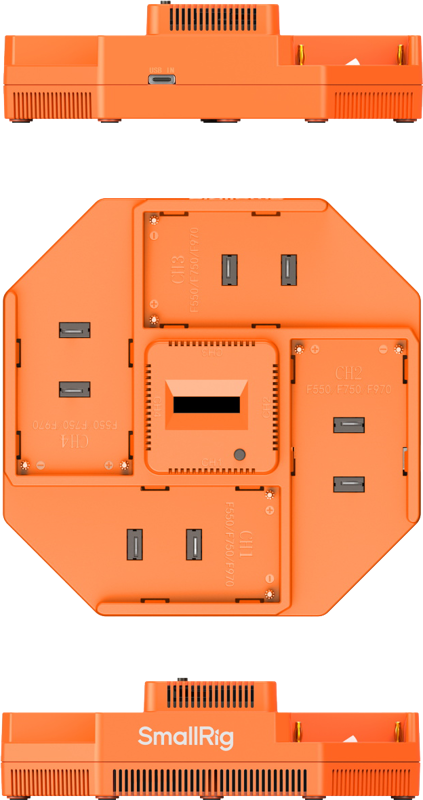 Smallrig 4837 NP-F 4-kanals batterilader - 2