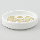 Gunvor Olin-Grönqvist (1964) Four Round Dishes with Golden Hen Decor 7 cm
