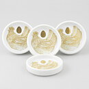 Gunvor Olin-Grönqvist (1964) Four Round Dishes with Golden Hen Decor 7 cm