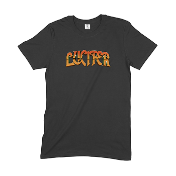 LUCIFER - T-SHIRT, CHROME LOGO (USED BLK)