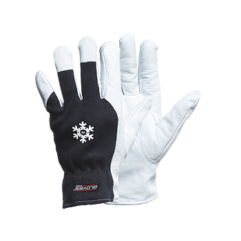 Varm fleecefodrad getskinnshandske, Vinter Arbetshandske  - DEX 12