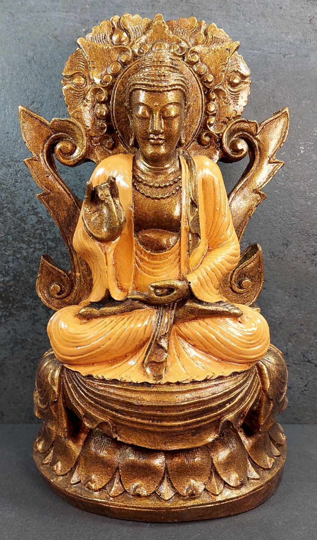 Mediterande Buddha på Lotus tron - 31 cm - 7
