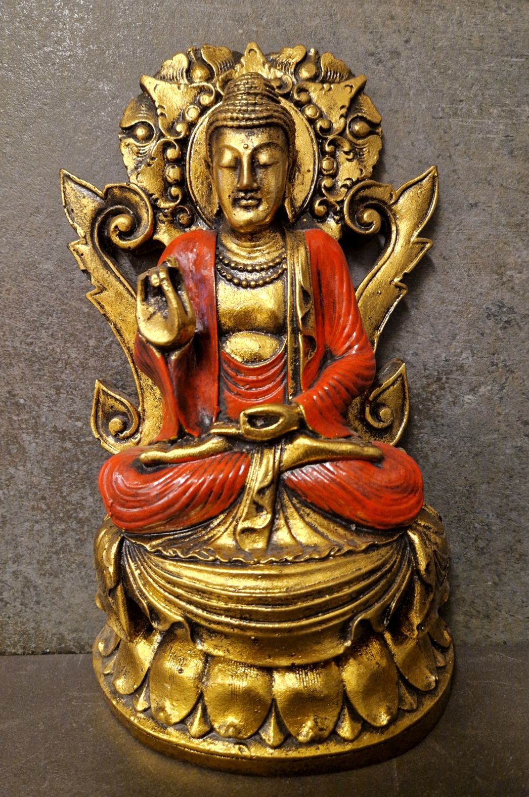 Mediterande Buddha på Lotus tron - 31 cm - 3