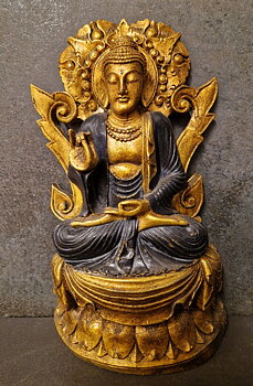 Mediterande Buddha på Lotus tron - 31 cm