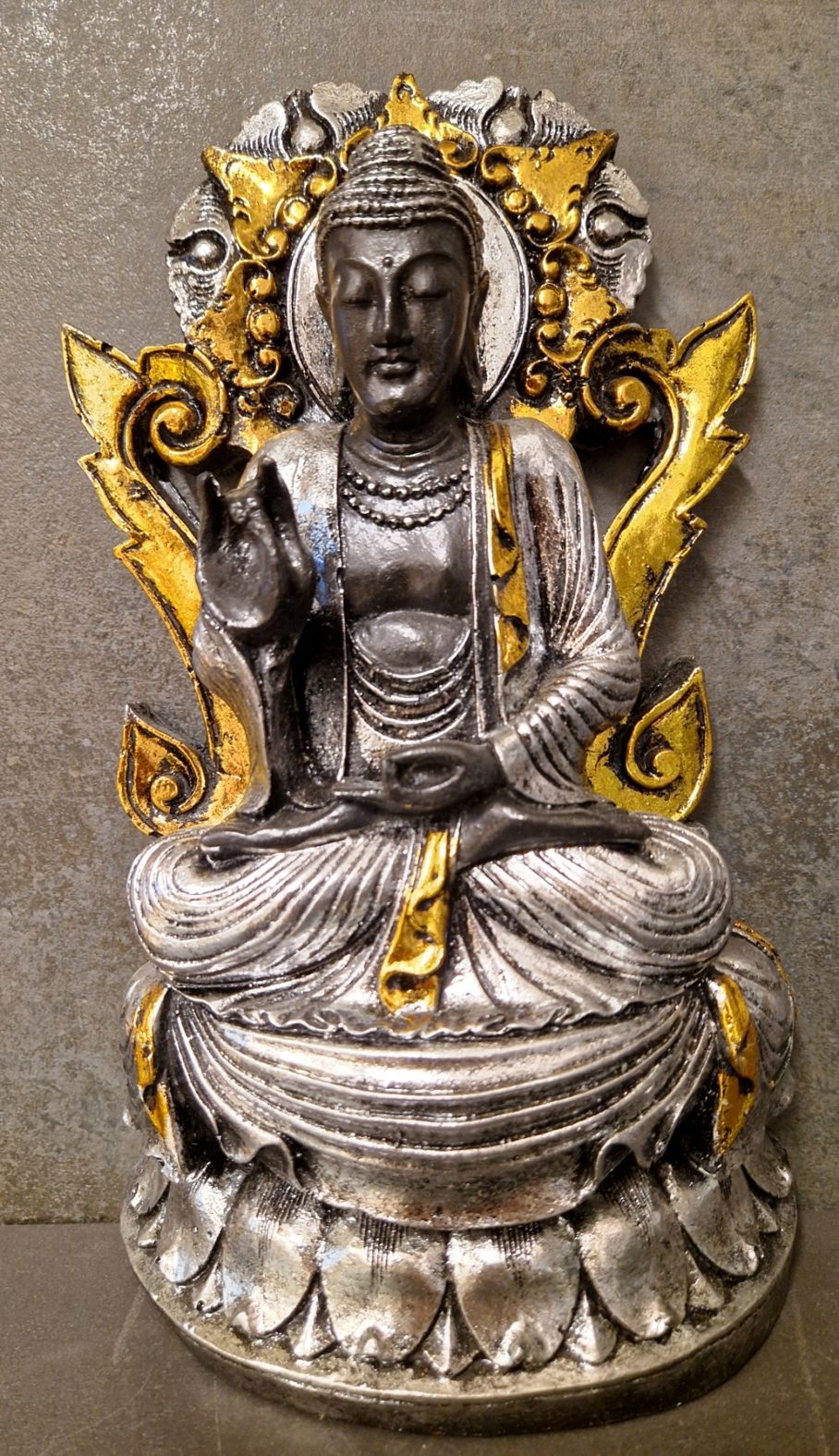 Mediterande Buddha på Lotus tron - 31 cm - 6