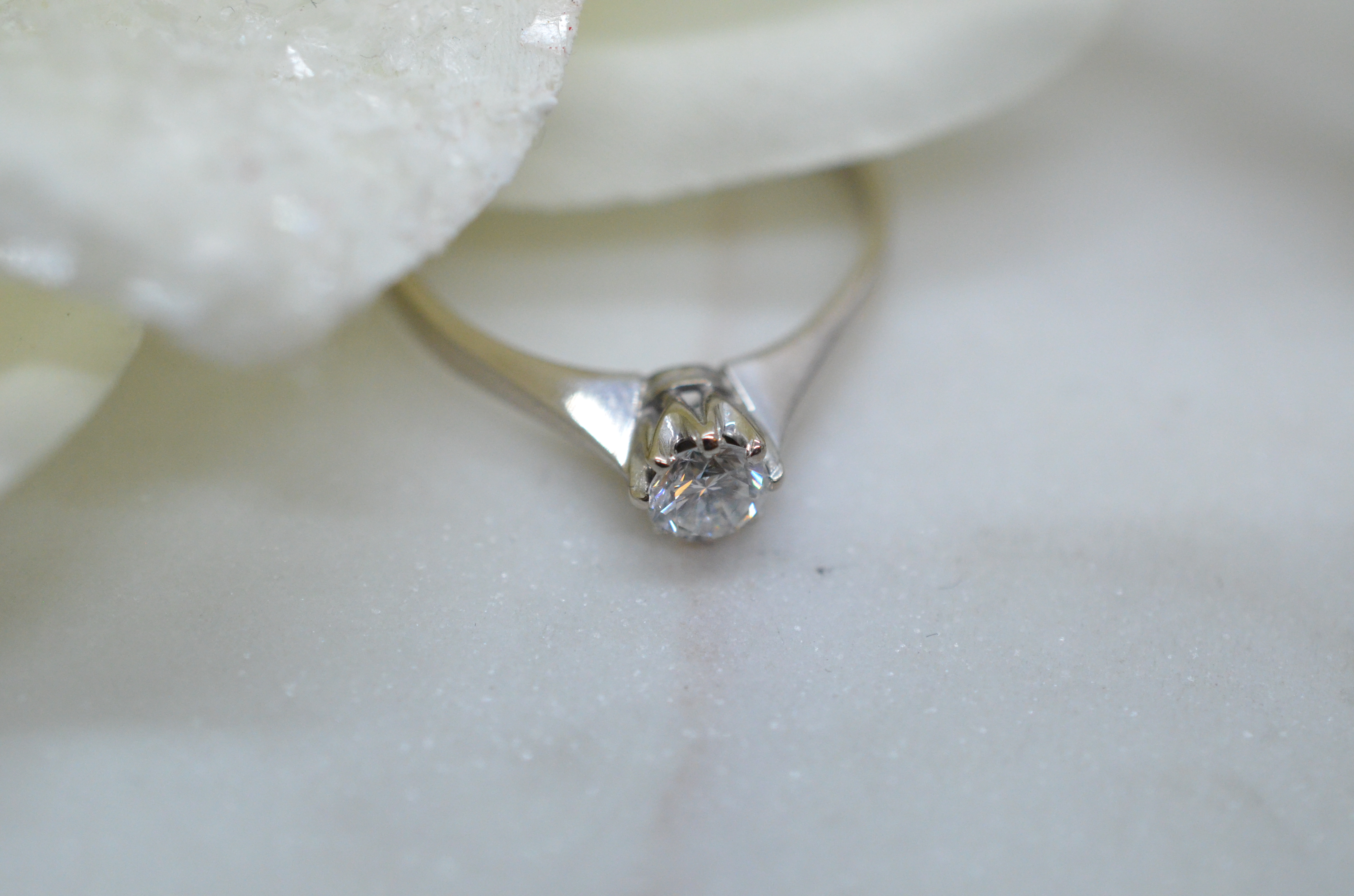 Vintage 18k solitaire ring 0,37 ct - 2