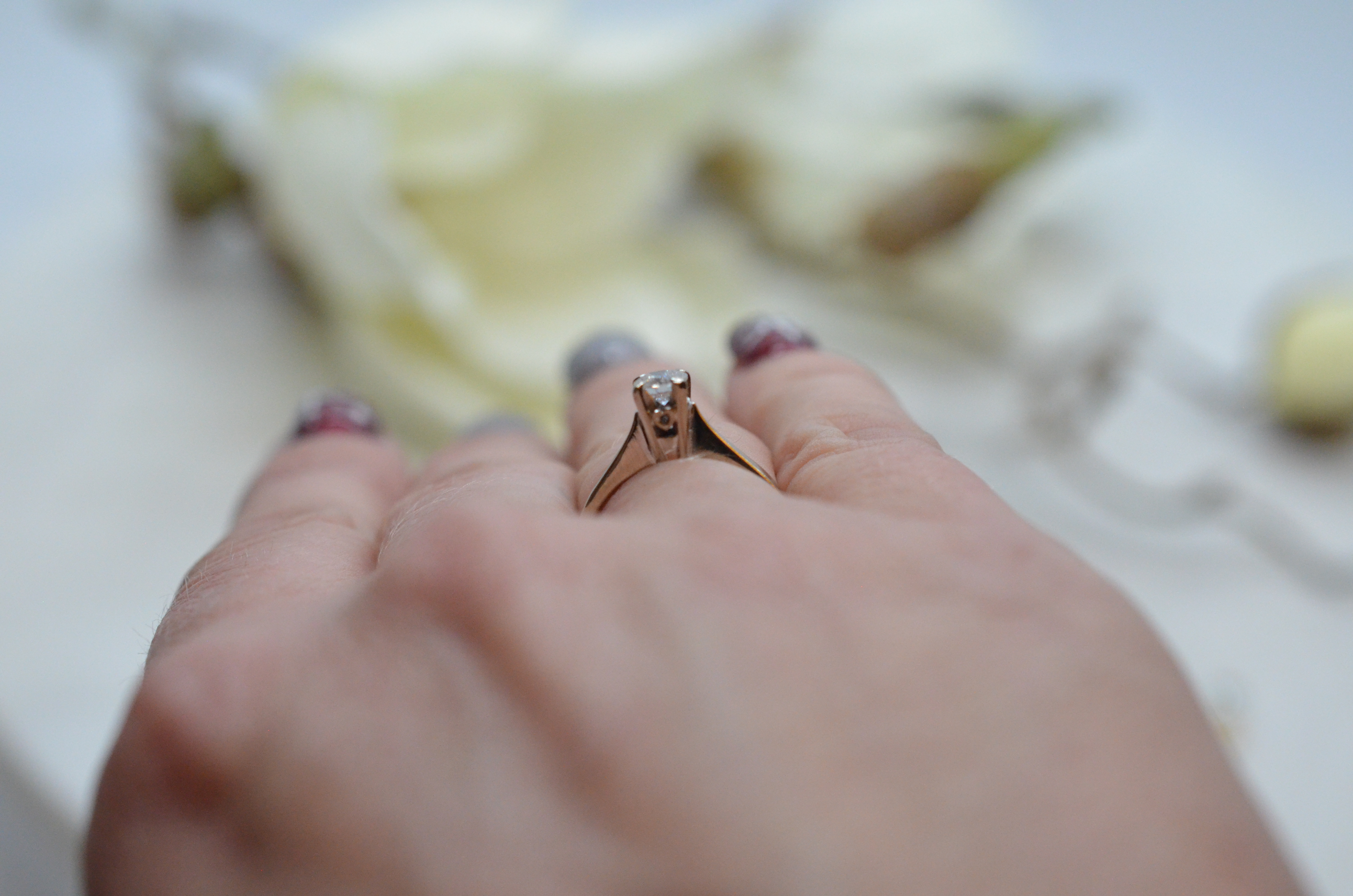 Vintage 18k diamond ring 0,30 ct GIA - 7