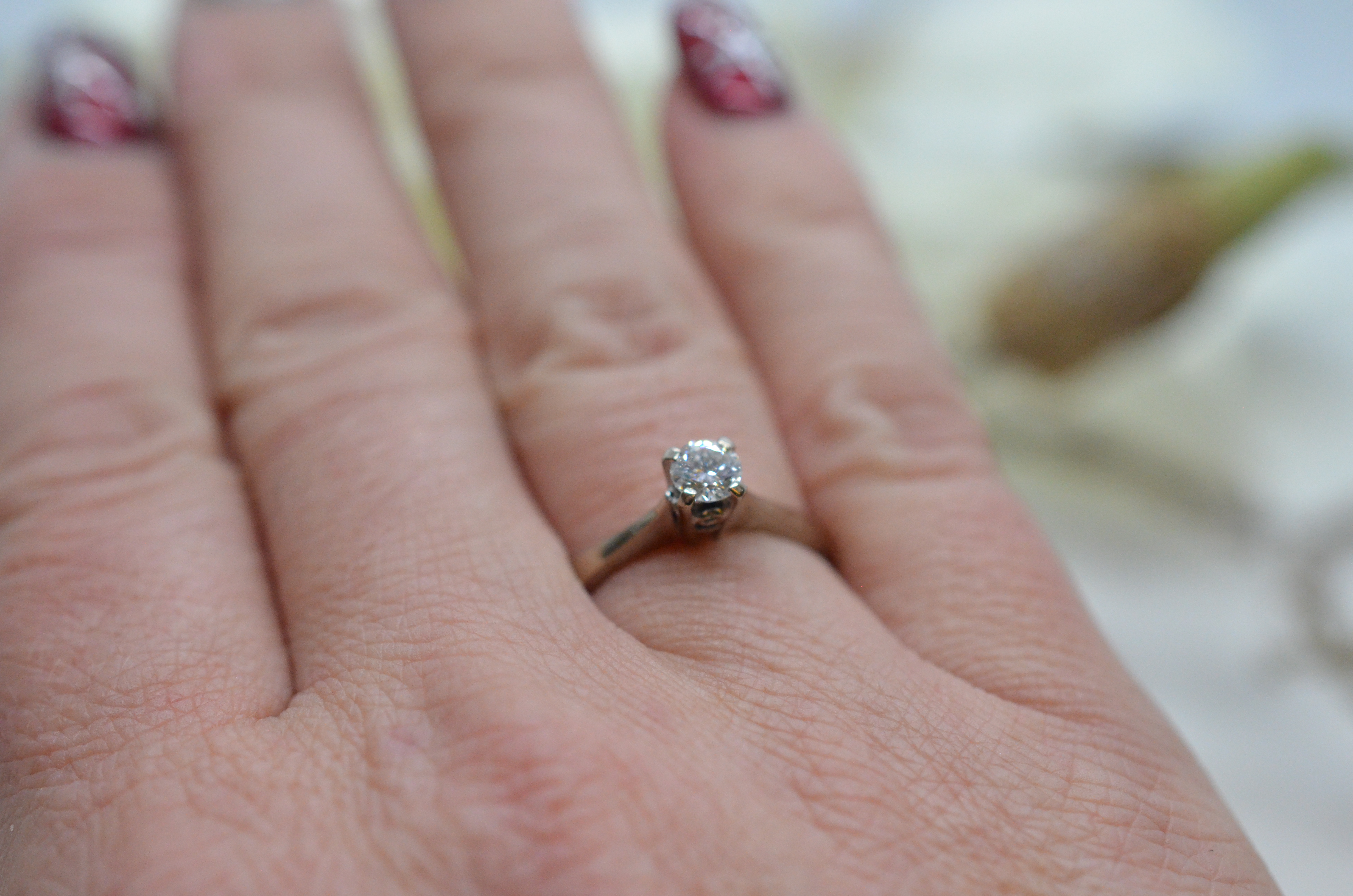 Vintage 18k diamond ring 0,30 ct GIA - 5