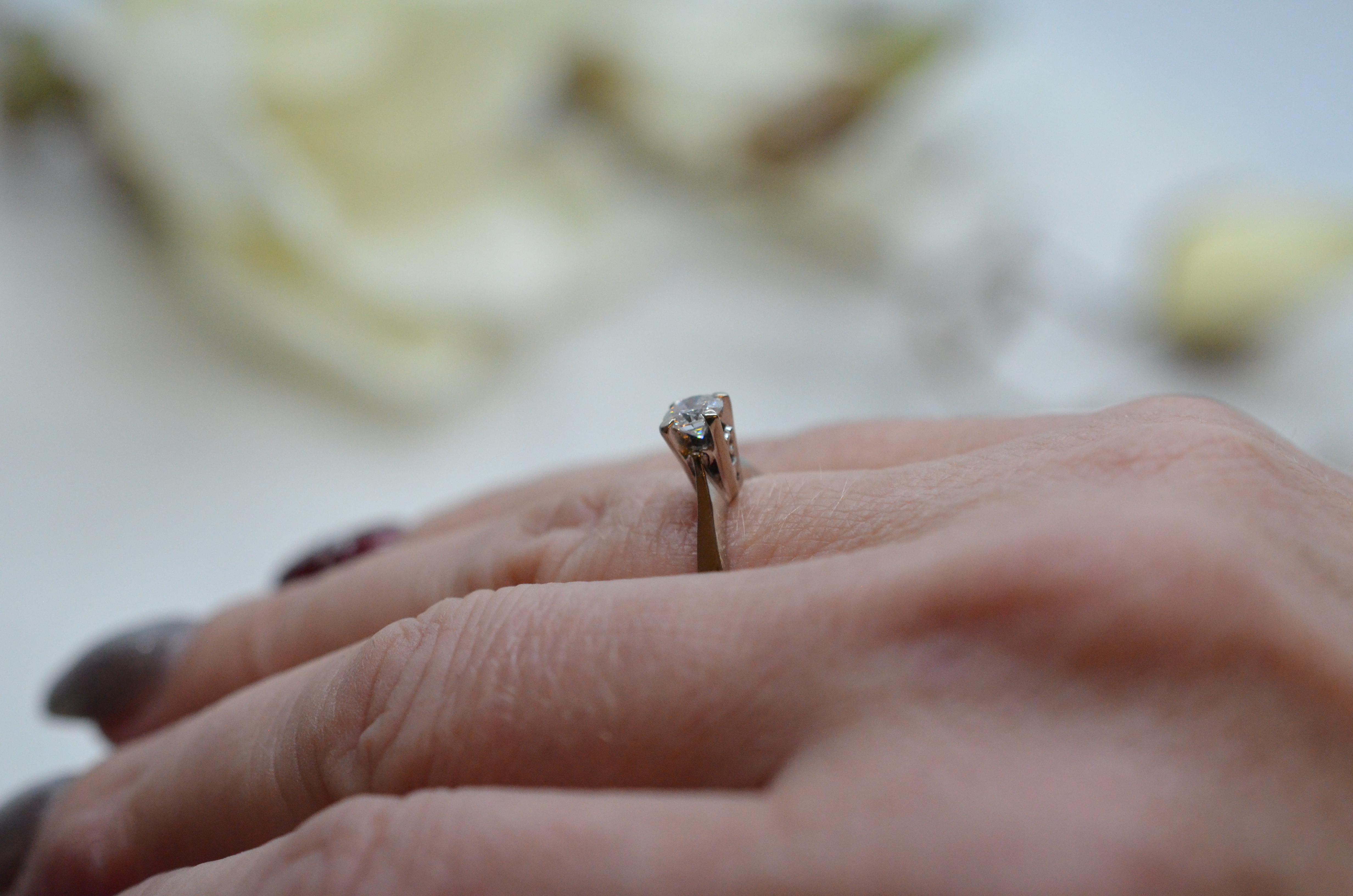Vintage 18k diamond ring 0,30 ct GIA - 6