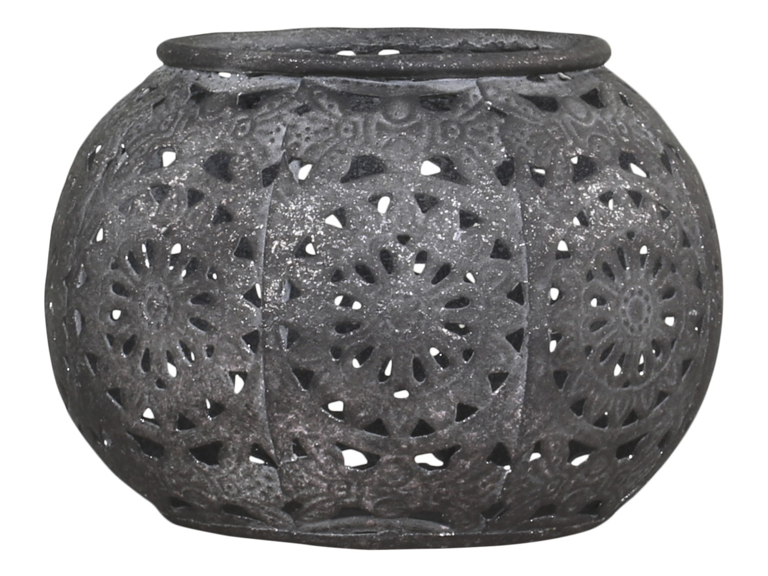 Ljuslykta spets ornament Mörk Antik Zink shabby chic lantlig stil Gårdsromantik - 2