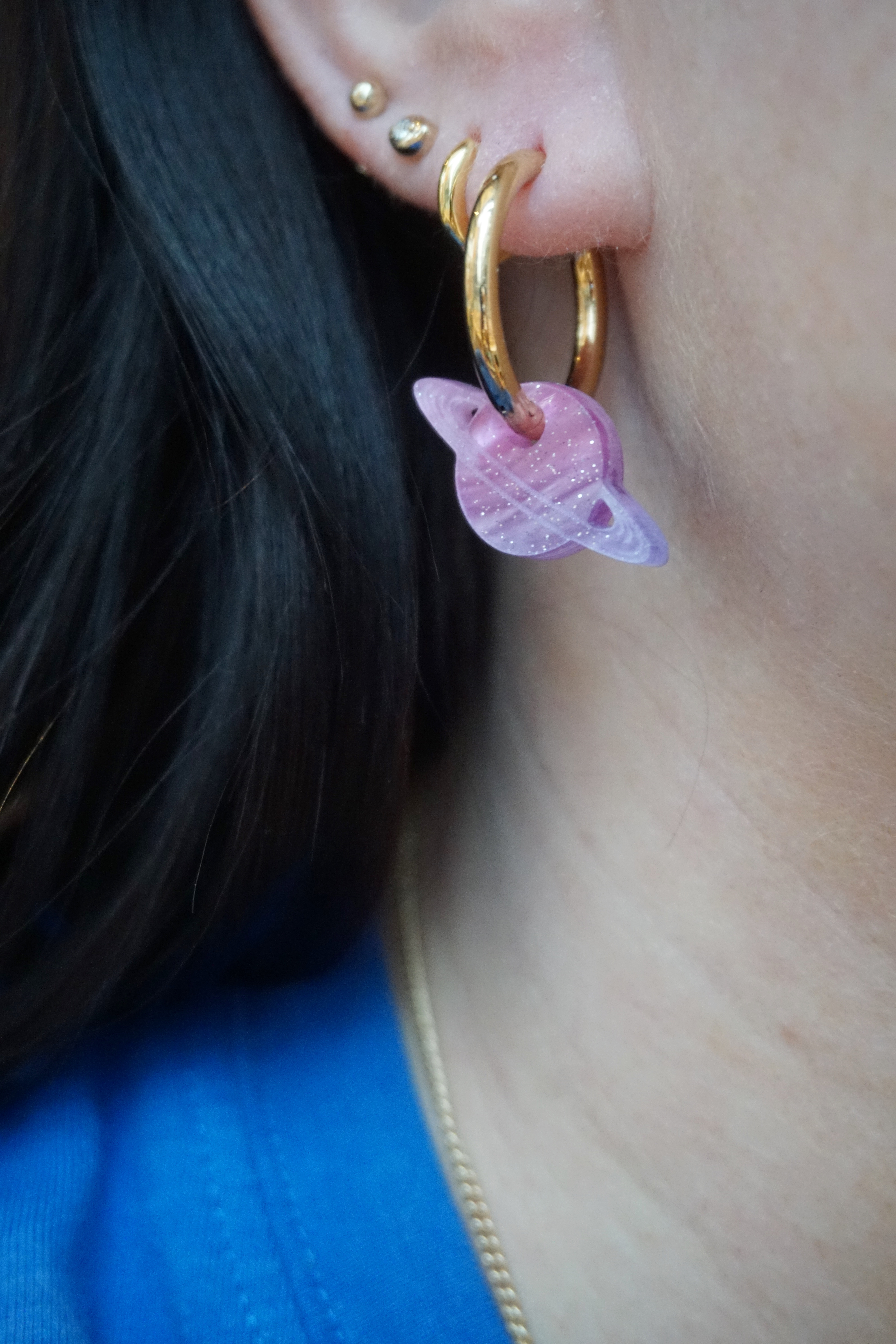 Planet mini blå/rosa/vit hängen