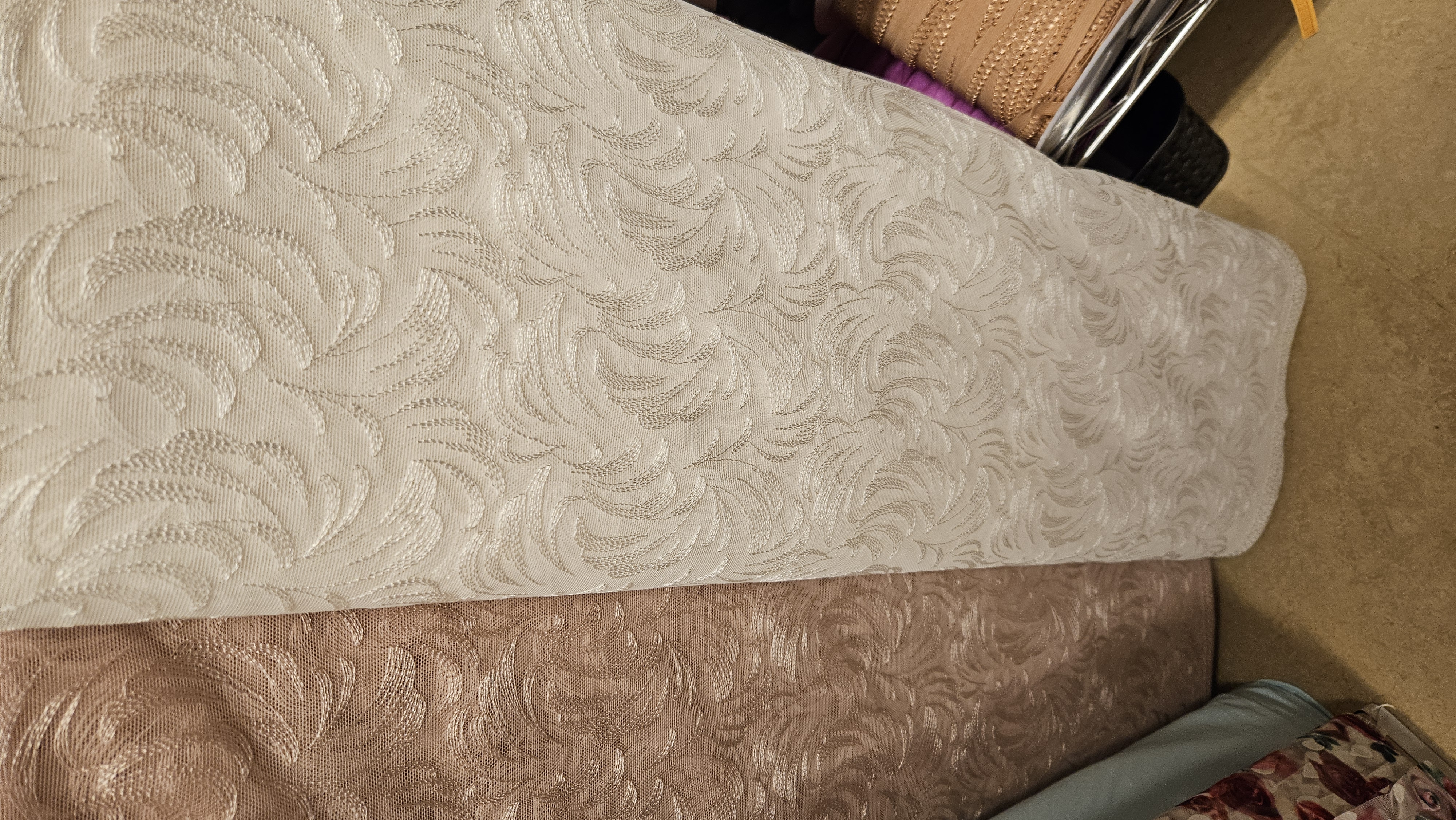 Non-stretch lace in Ivory or Beige - fullwidth