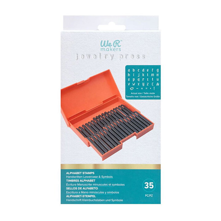 WeRMK Jewelry Press Alphapet Stamps - Handwritten Lowercase & Symbols