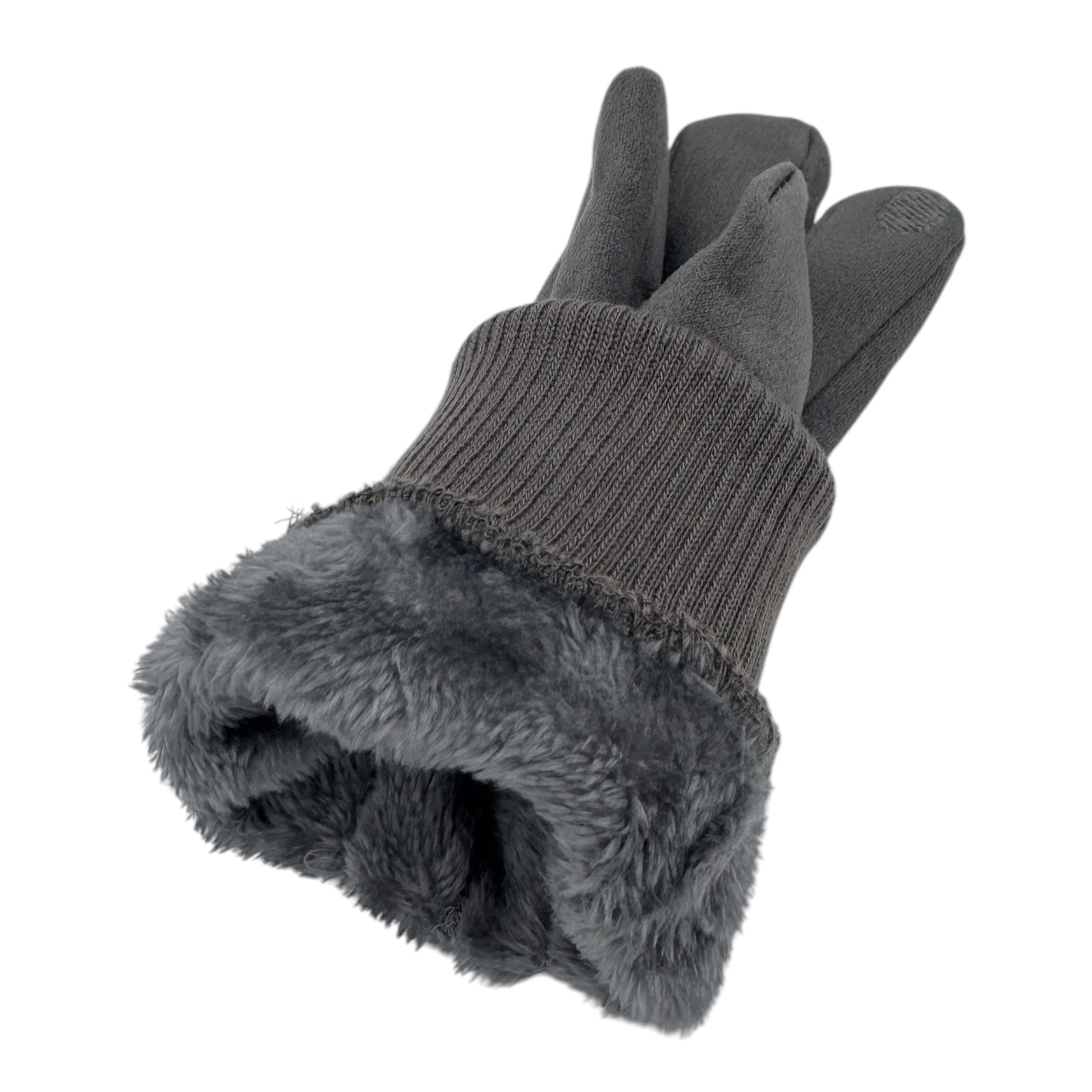 Handskar mocka herr, grå - 3