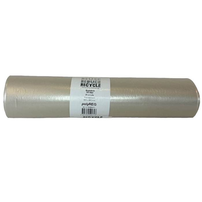 Sopsäck PolyREG 70L 30my Trans