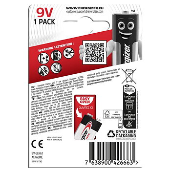 Batteri Alk 9V 6LR61 1-p