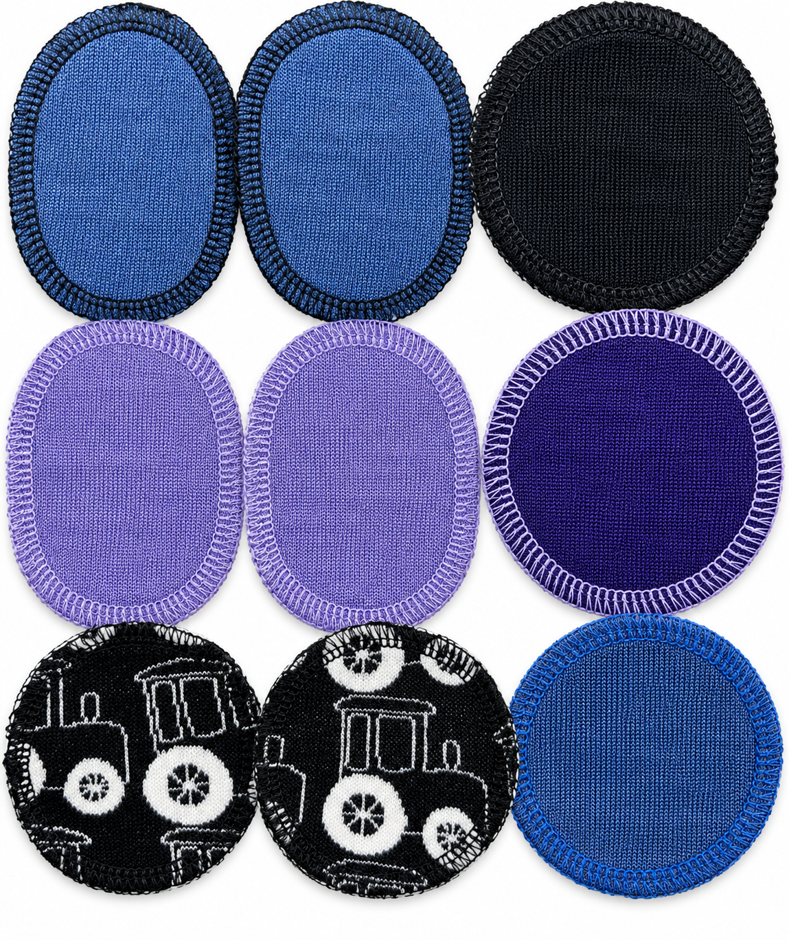 Laglappar i ull – strykbara reparationslappar | 9-pack