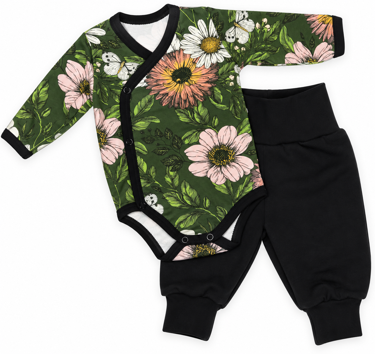 Babyset i bomull – Blomster | 50/56