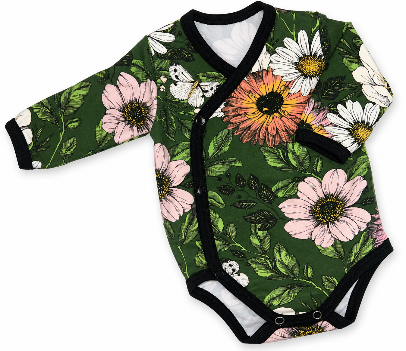 Babyset i bomull – Blomster | 50/56 - 2