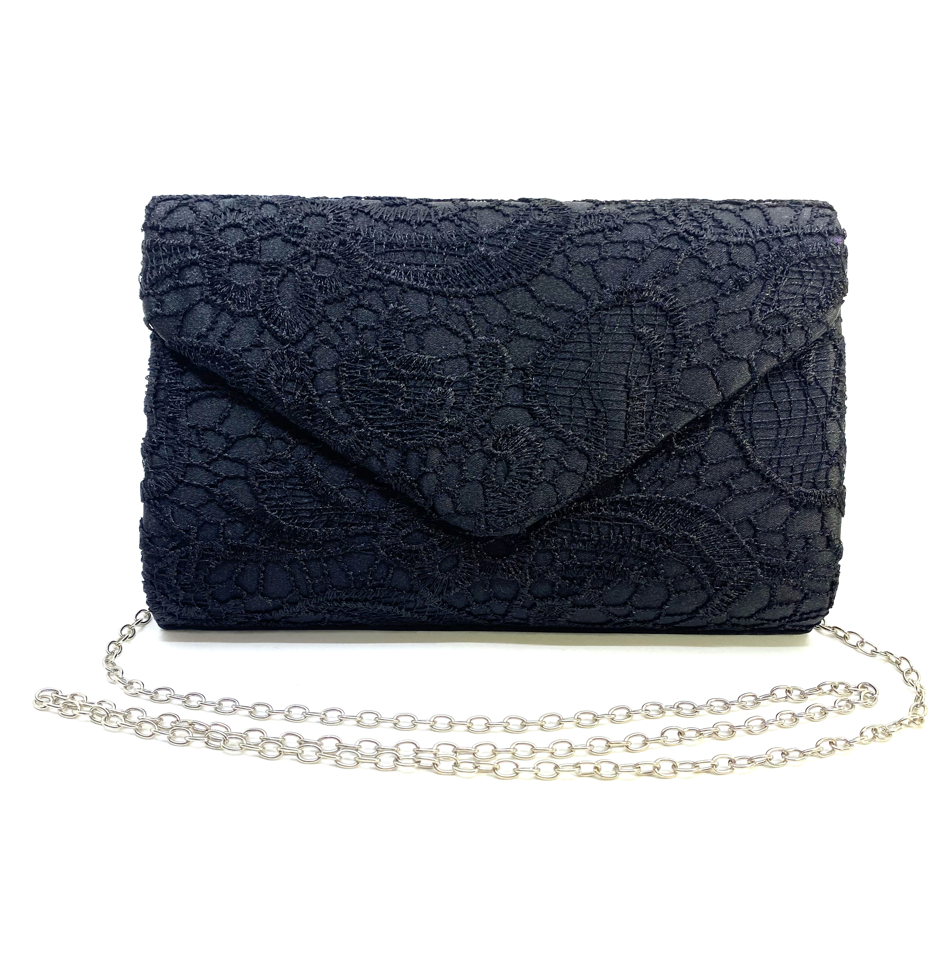 LAILA LACE CLUTCH BLACK