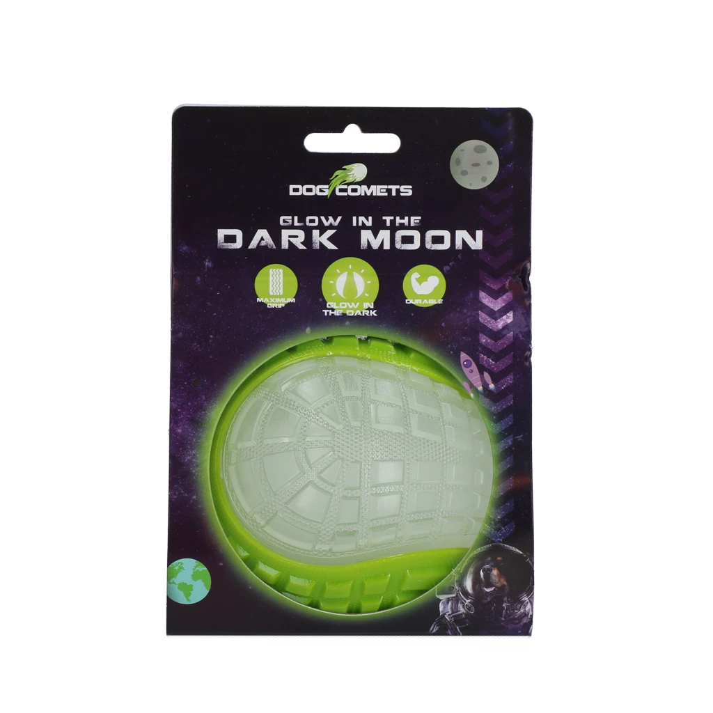 Dog Comets Glow In The Dark Moon Dog Toy - Green
