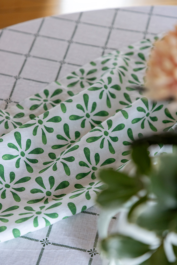 Linnehandduk Watercolour Green - 3