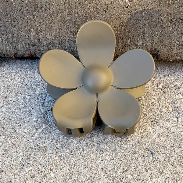 Annica Vallin - Hårklämma L Flower Khaki - 2
