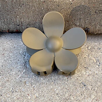 Annica Vallin - Hårklämma L Flower Khaki