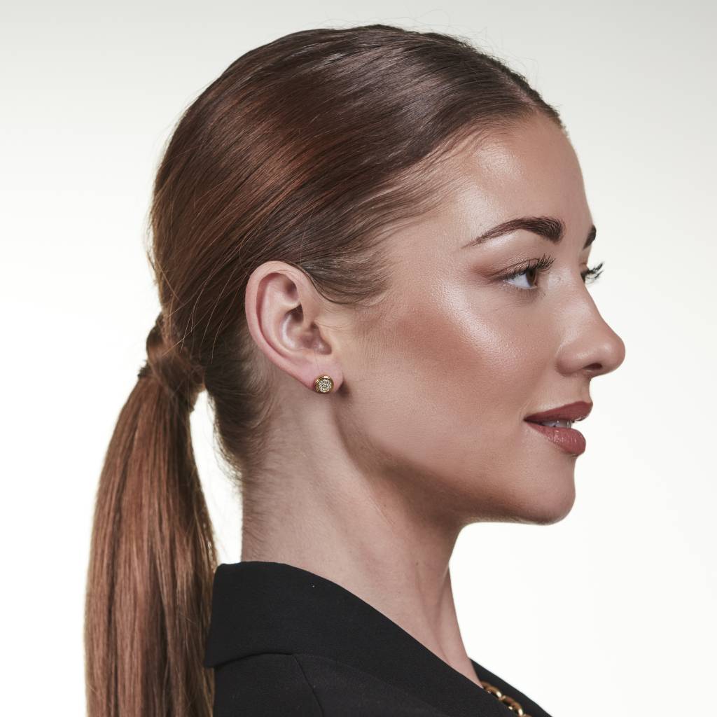 Multicrystal stud gold - 2