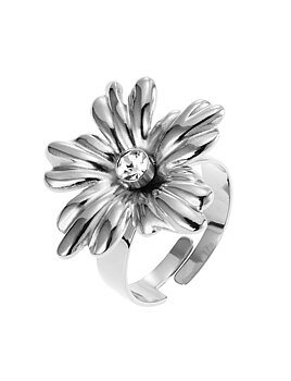 Lilly crystal ring steel