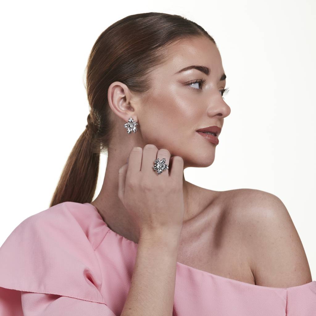 Lilly crystal ring steel - 3